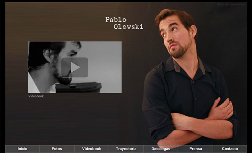 página web oficial del actor Pablo Olewski, diseñada por pepeworks