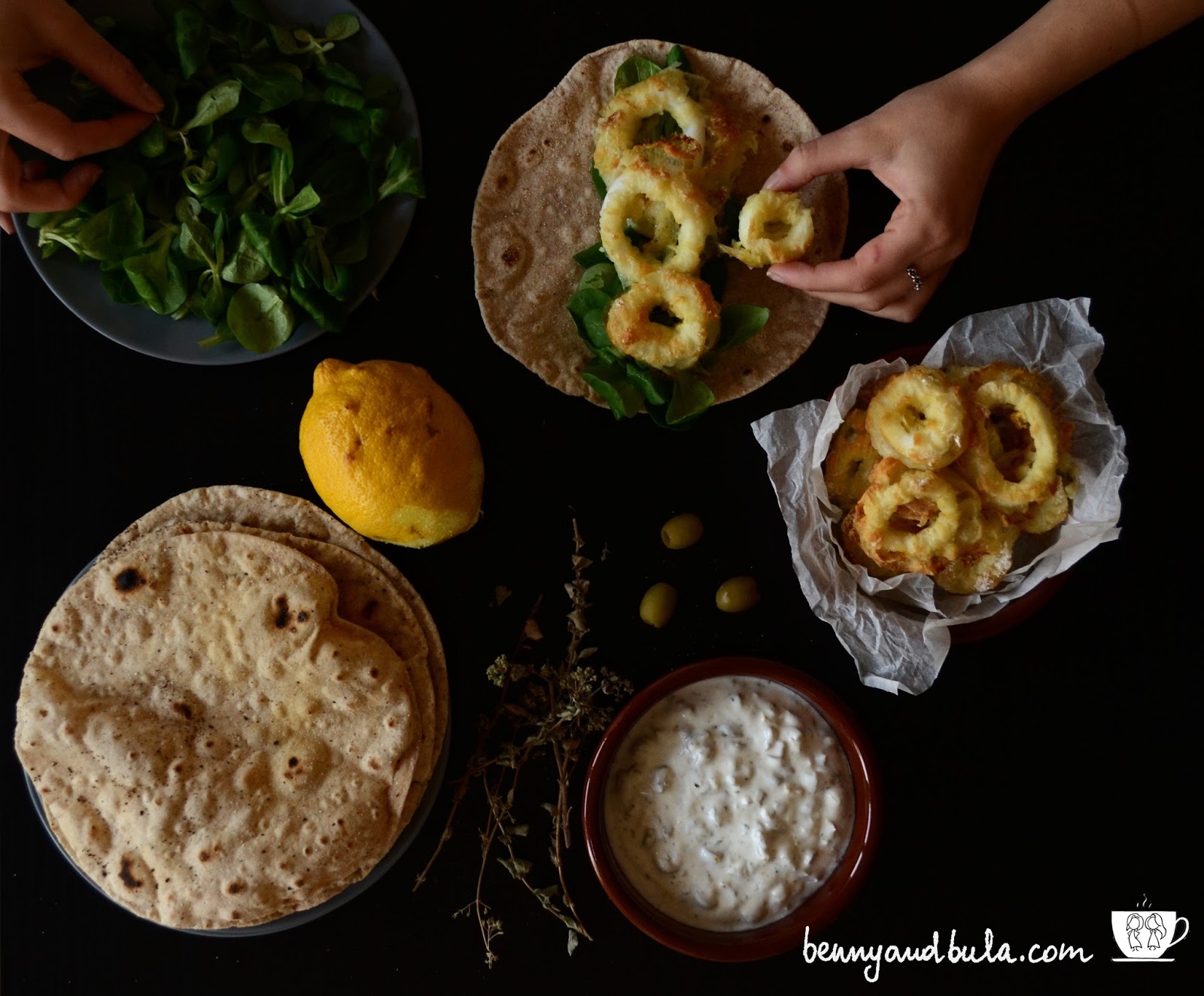 Ricetta Fish Wrap Mediterraneo Con Calamari/Baked Squid Rings Taco Recipe