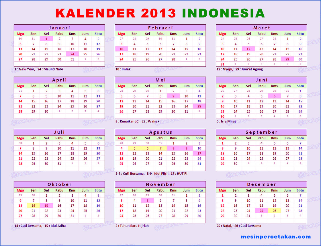 KALENDER, dan ternyata ada beberapa macam kalender di Indonesia