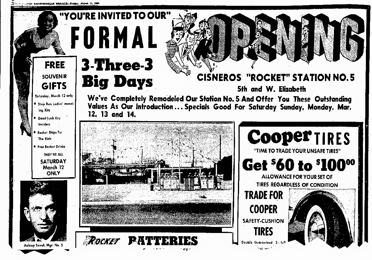 Brownsville Station 1955 Rocket Gas Stations in the RGV