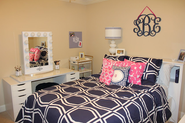 Cute room with Kate Spade Bedding Anchors and Pearls 