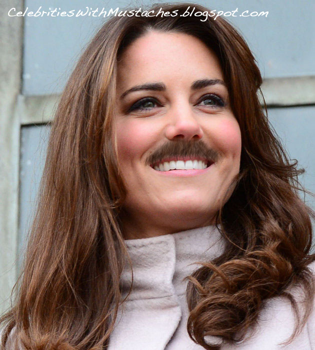 Kate Middleton sports a royal mustache. Kate Middleton sports a royal mustache.