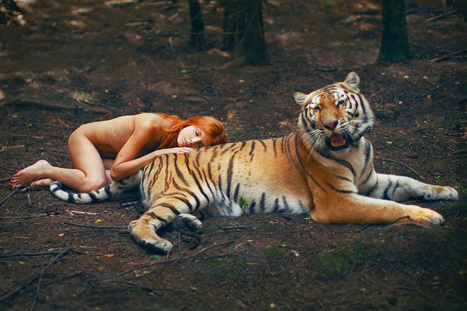 human and animal pose by Katerina Plotnikova