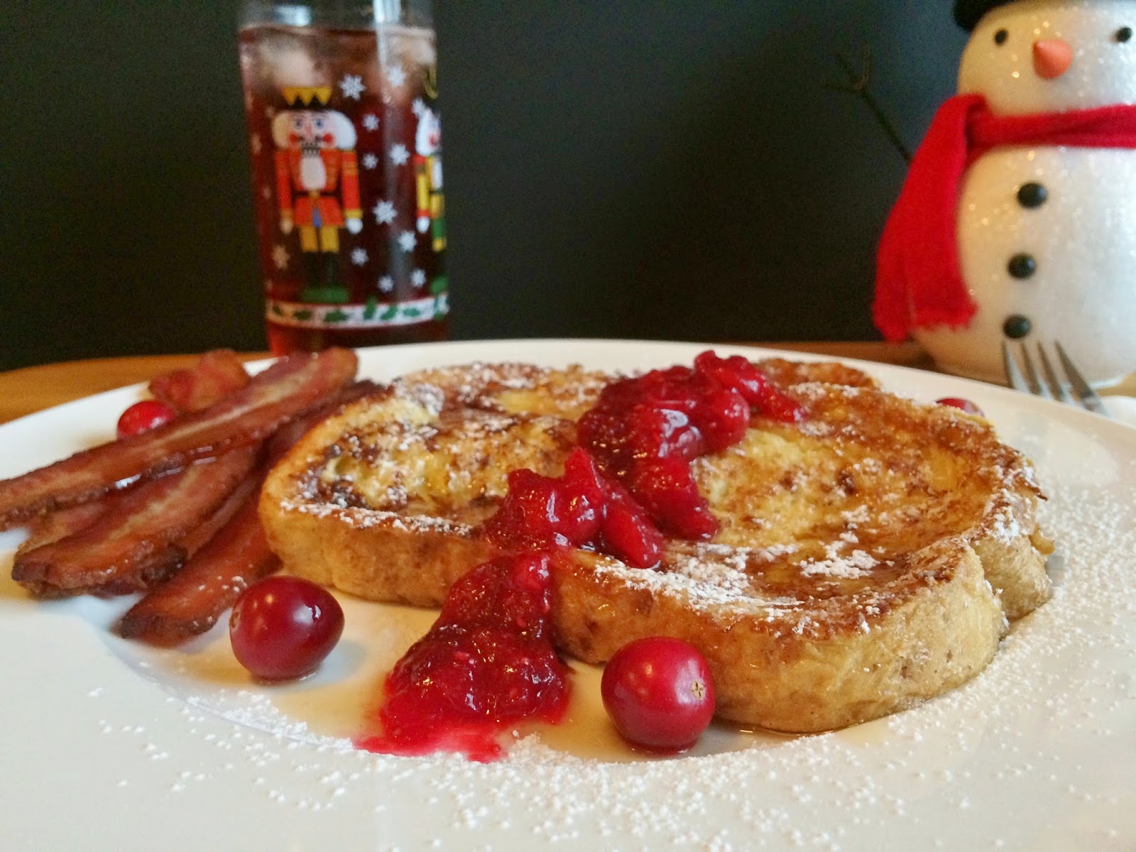 My Tiny Oven Egg Nog French Toast with Cranberry Compote