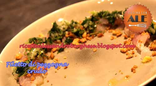 Filetto Di Pezzogna Crudo Ricetta Di Alessandro Borghese Da Cucina