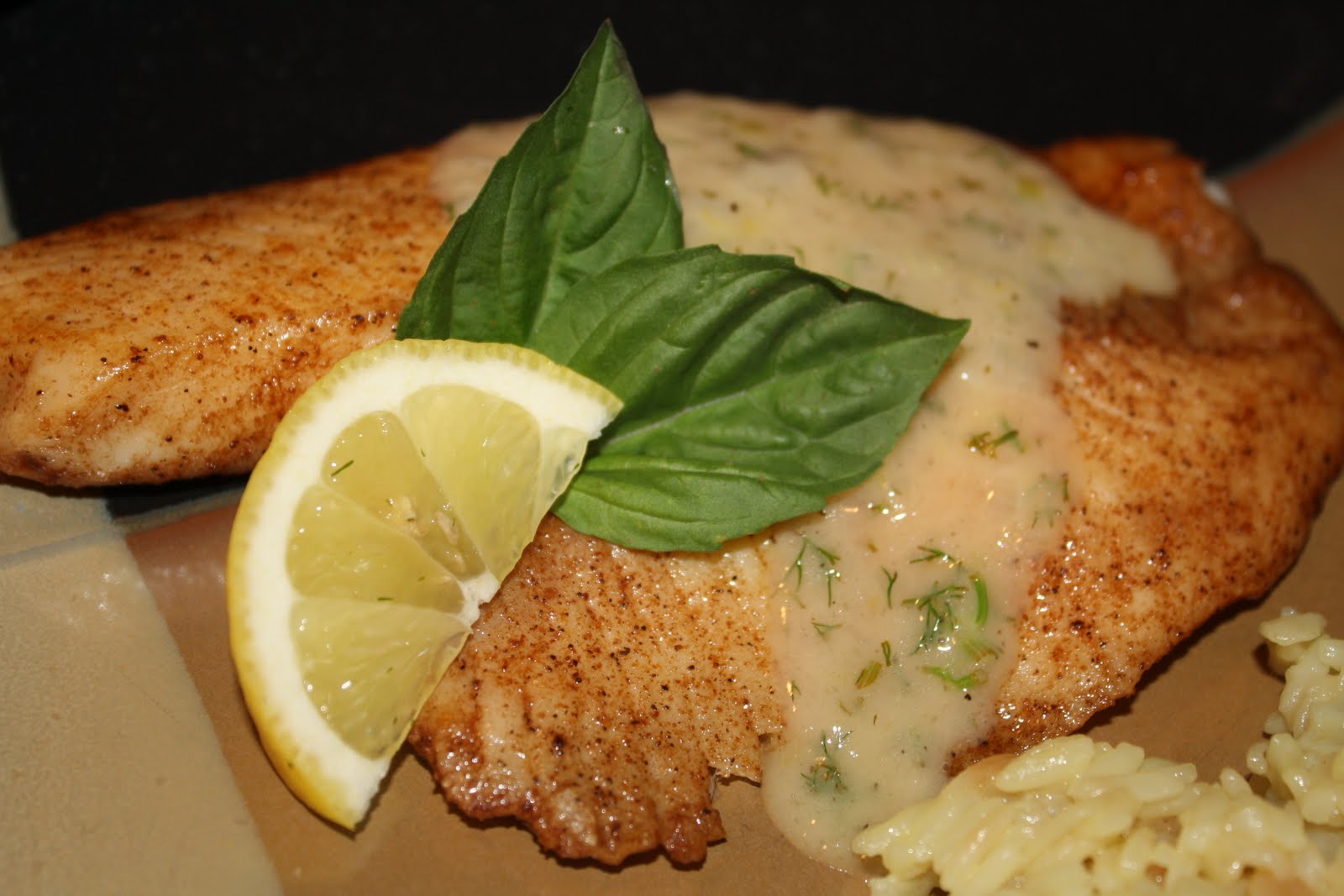 Pan Seared Tilapia with Lemon Dill Sauce {eat.drink.be very merry}