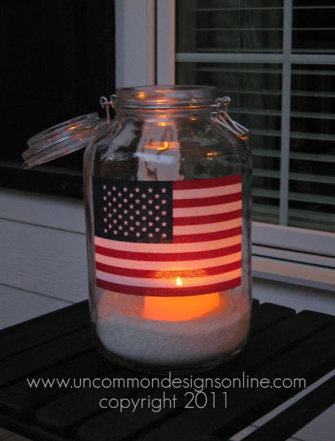 Create a simple and patriotic 4th of July Flag Mason Jar . #4thof july #americanflag #modpodge