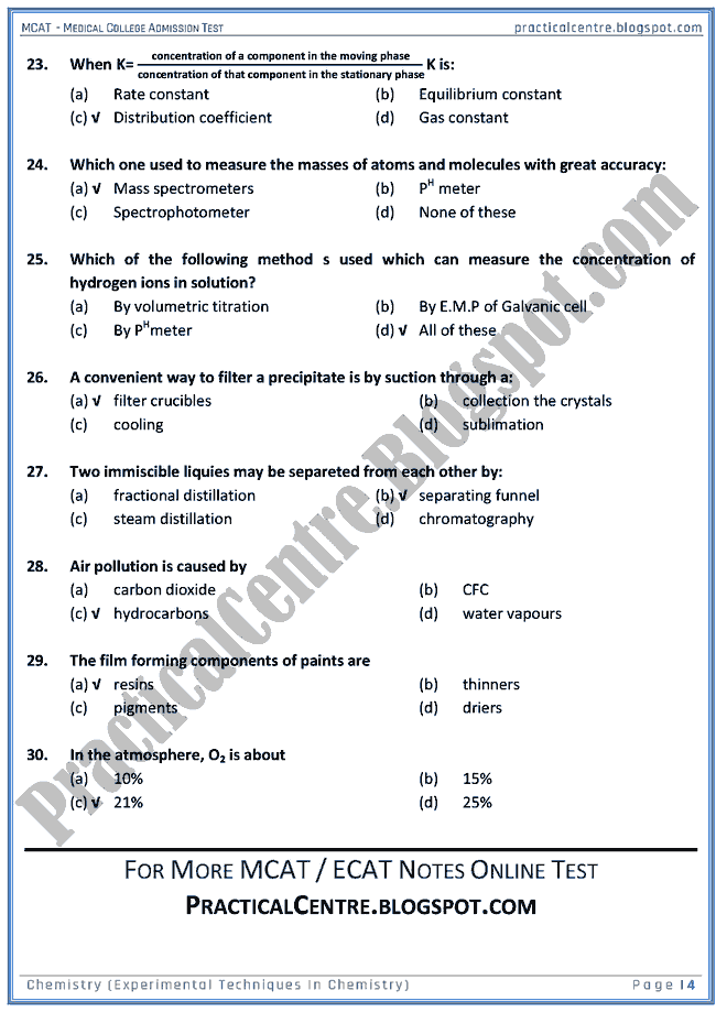 mcat-chemistry-experimental-techniques-in-chemistry-mcqs-for-medical-college-admission-test