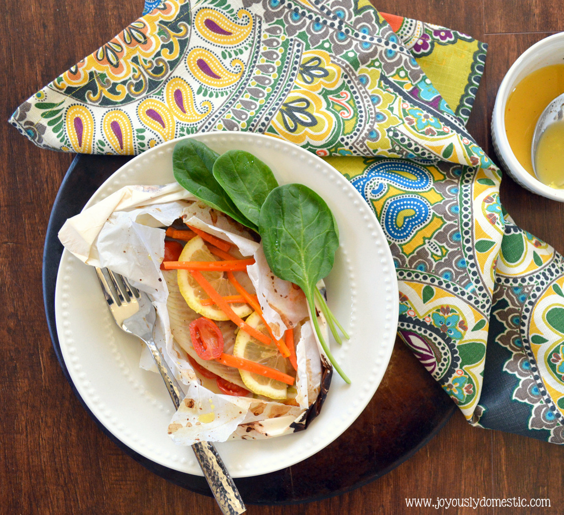 Joyously Domestic Citrus & Ginger Fish en Papillote {Fish in Parchment Paper}