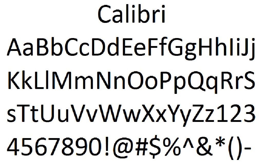 Font Alphabet Styles Calibri