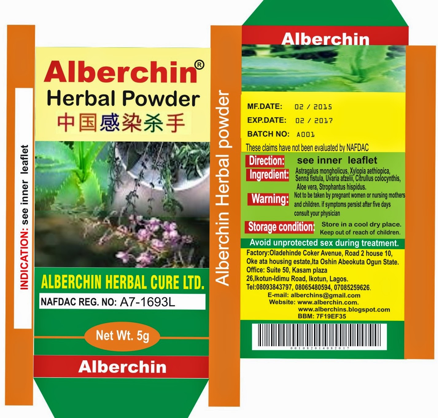 Alberchin herbal powder - The Infection Eradicator