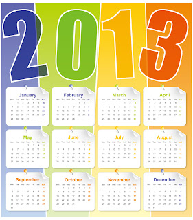 新年のカレンダー テンプレート セット Set of 6 vector 2013 calendar templates イラスト素材6