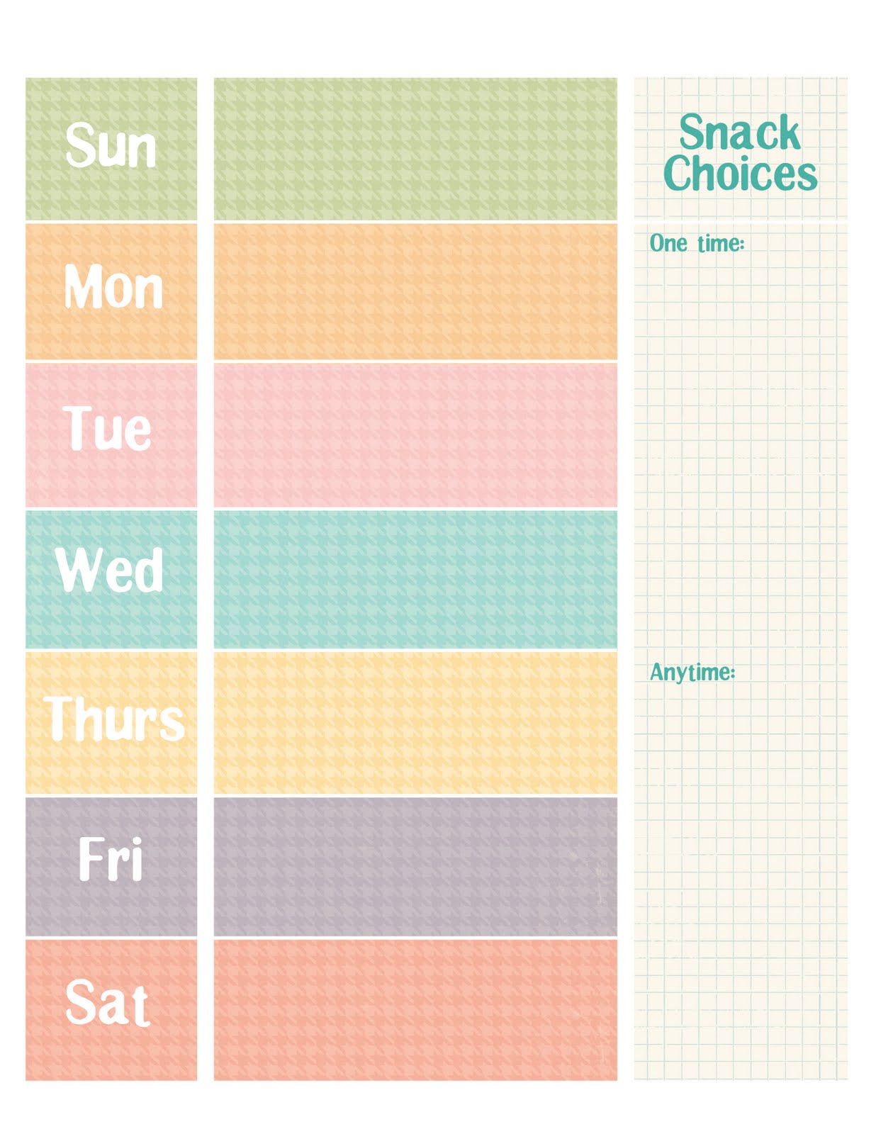 cute weekly schedule