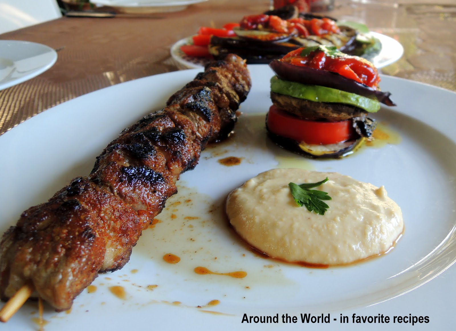 Around the World in favorite recipes Moroccan Lamb Kebabs With
