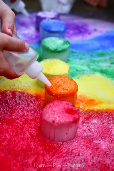 Rainbow fun with icy eruptions