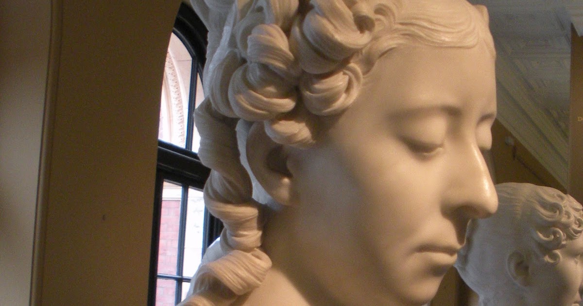fashionEphemera V&A sculpture gallery, bust with great hair.