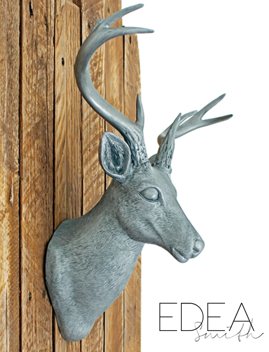 DIY STAG HEAD WALL ART ON RECLAIMED WOOD MOUNT EDEA SMITH