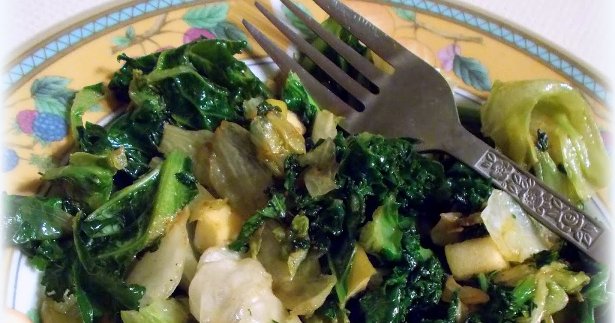 Watching What I Eat Hot Wilted Kale and Lettuce Salad Meatless Monday