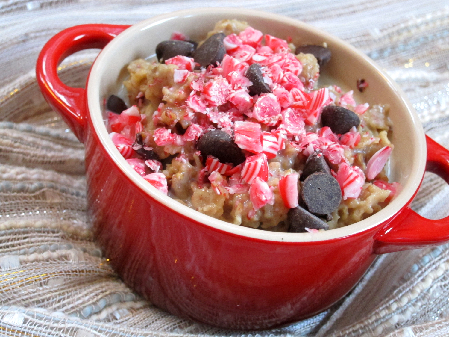 The Oatmeal Artist Candy Cane Cookie Dough Oatmeal