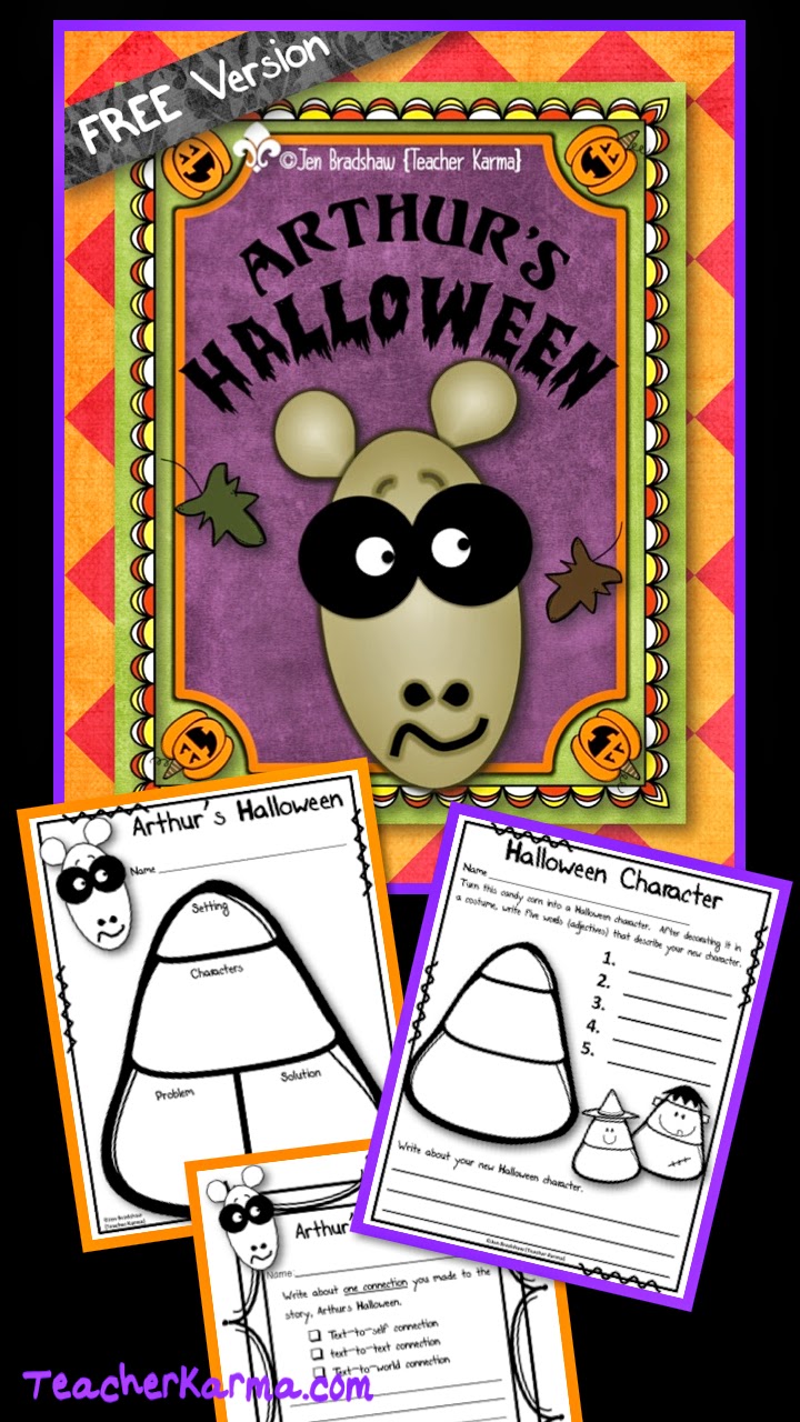 Arthur's Halloween FREEBIE.  TeacherKarma.com