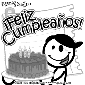 feliz cumpleanos blanco y negro