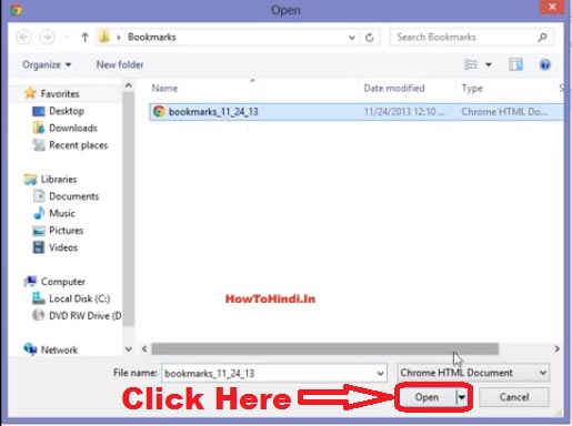 transfer bookmarks from one computer to another chrome