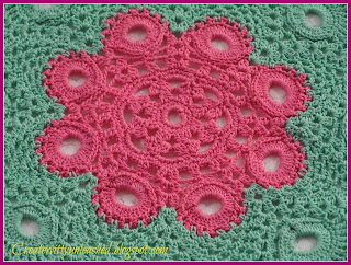 Crochet colorful doily with beads 2