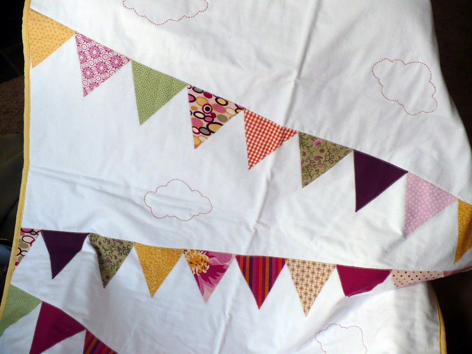 The PolkaDot Umbrella Bunting Baby Quilt