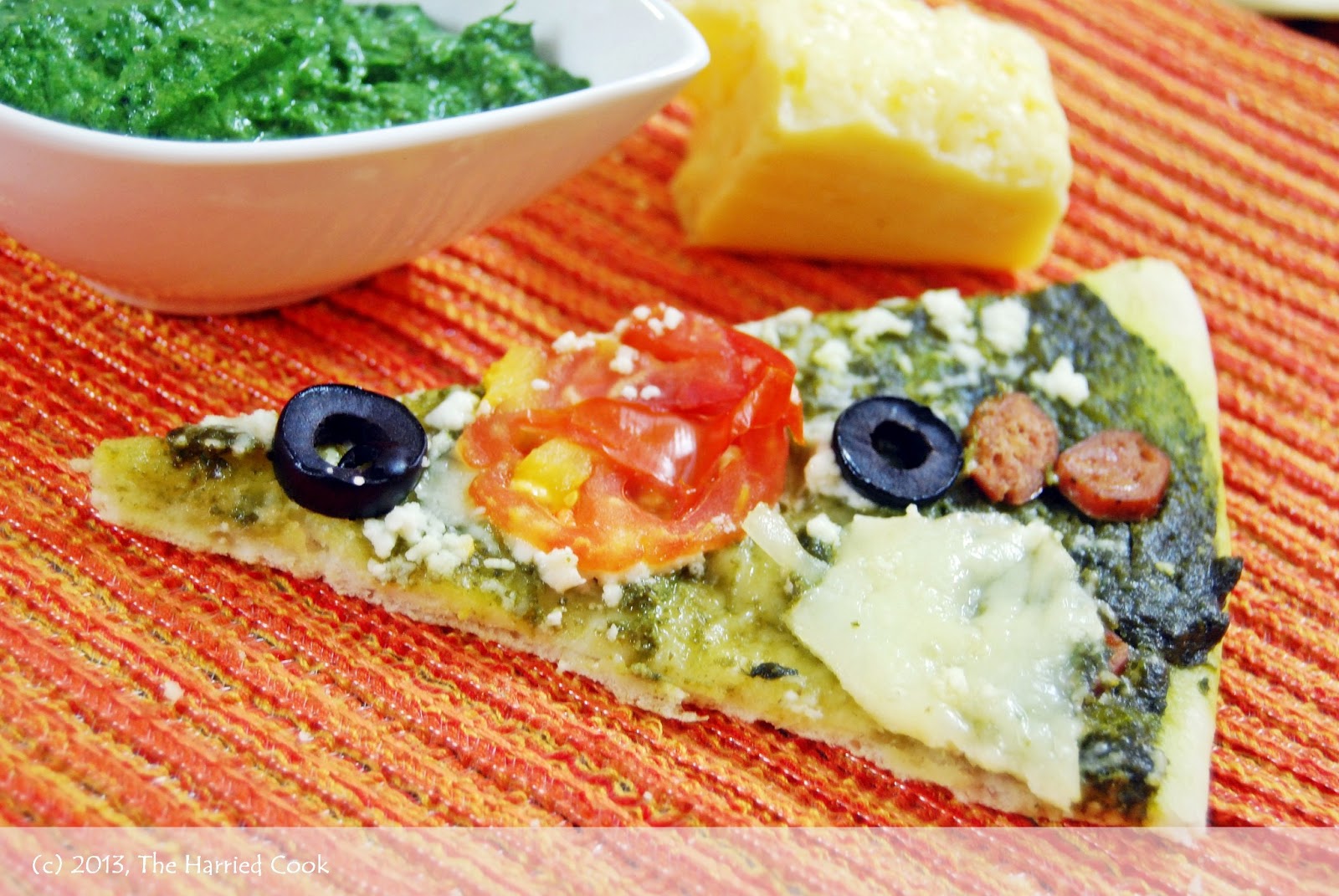 The Harried Cook BasilWalnut Pesto and a Quick Crust Pizza with Feta