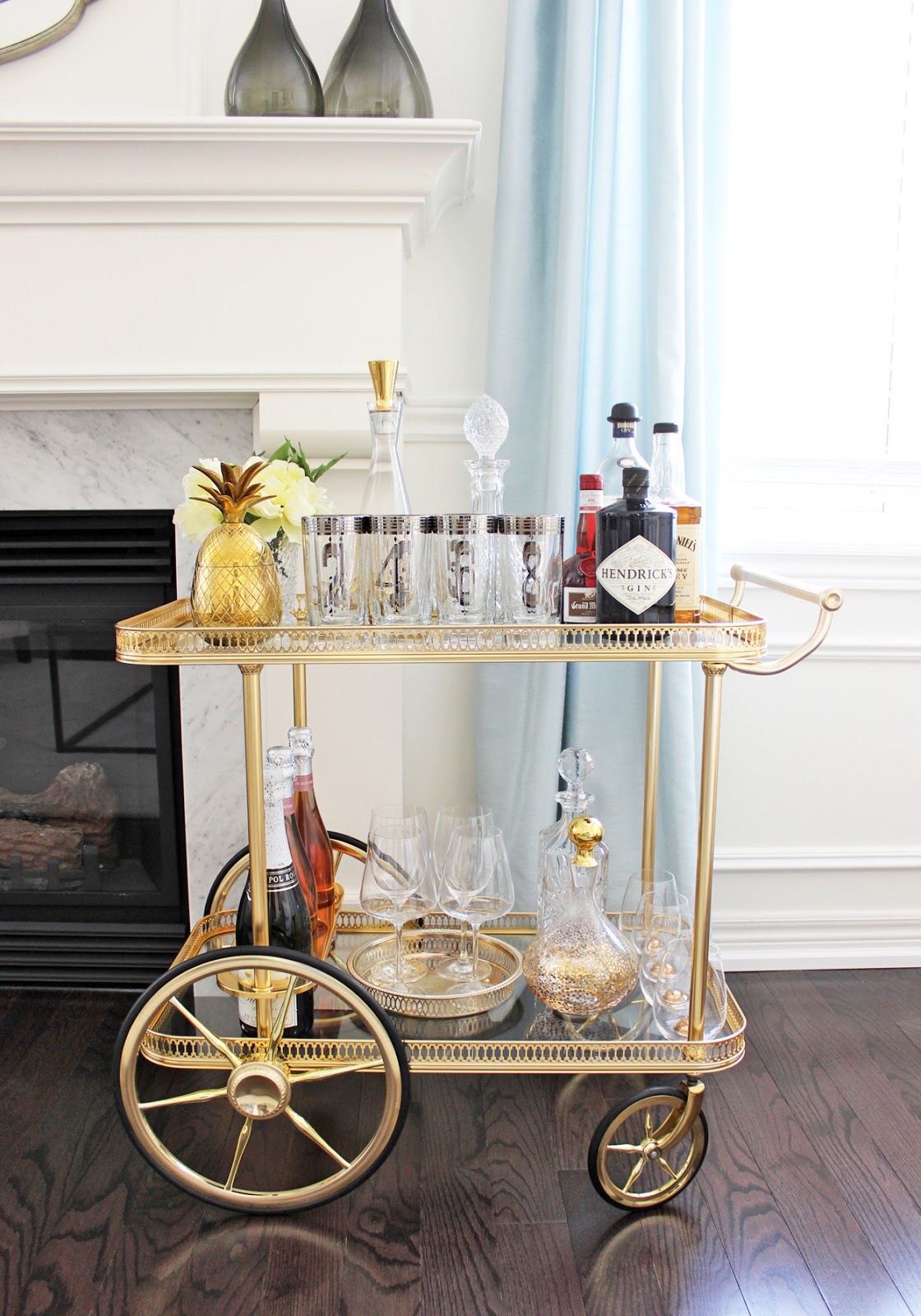 AM Dolce Vita Vintage Bar Cart Styling