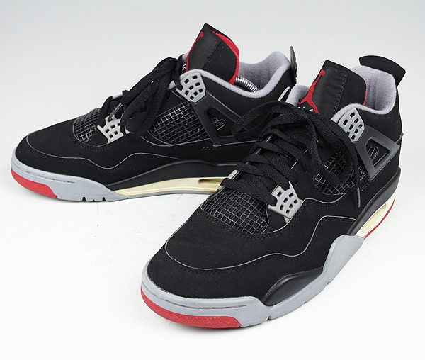 1999 AIR JORDAN 4 RETRO bred BLACK/CEMENT GREY