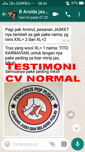 TESTIMONI PEMBELIAN JASKET SERAGAM CV NORMAL