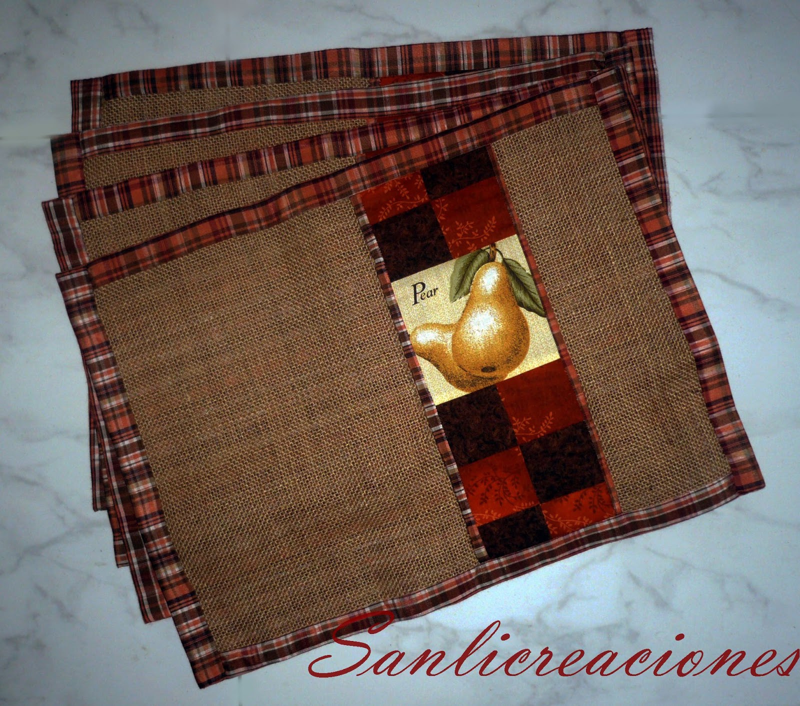 individuales tejidos en yute