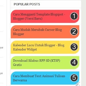 Cara Membuat Popular Post Warna Warni Di Blogger