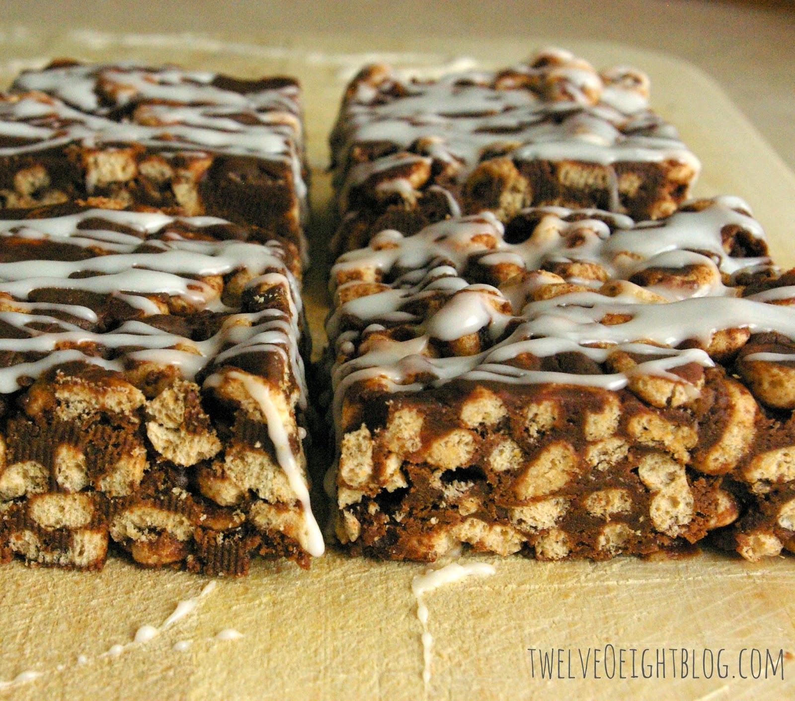 No Bake Peanut Butter Cocoa Cereal Bars