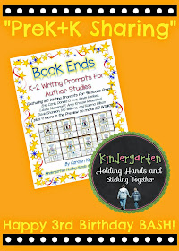 PreK+K Sharing Collaboration: THIRD Birthday Celebration Give Away prizes from Holding Hands + Sticking Together