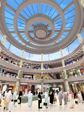 السقف الشفاف لساحة دبي مول
