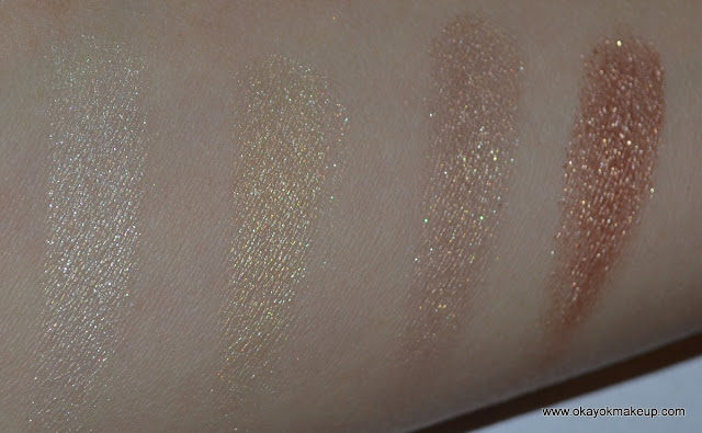 Maybelline Luminous Lights Quad in Gold Lights Swatches maybelline gold lights swatches
