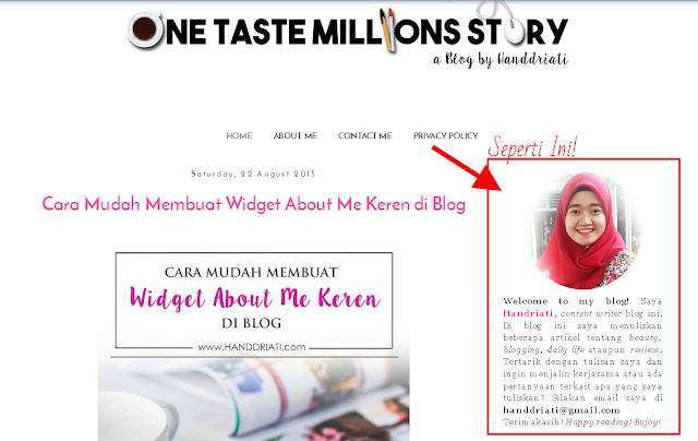 Cara Mudah Membuat Widget About Me Keren di Blog