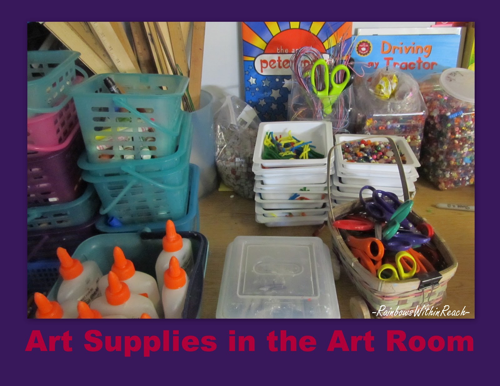 Organize art supplies the preschool way