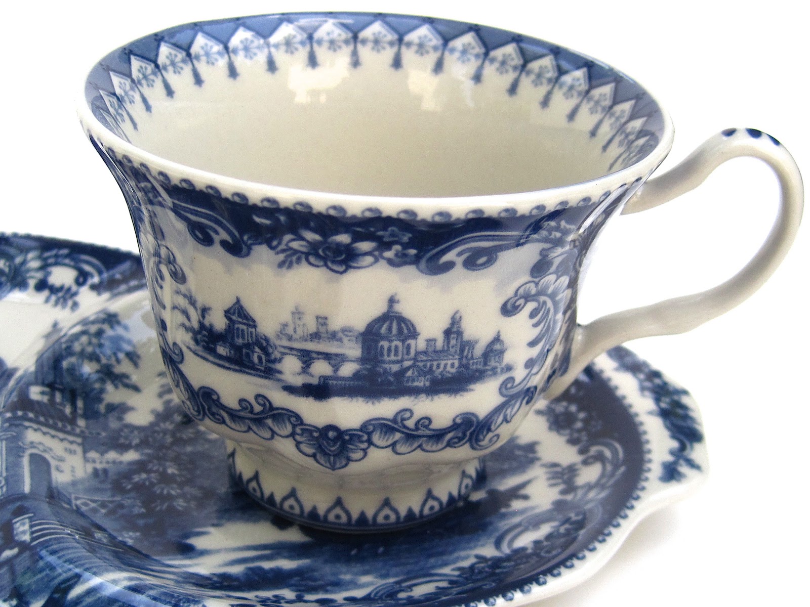 Tea With Friends Blue transferware tea & toast set