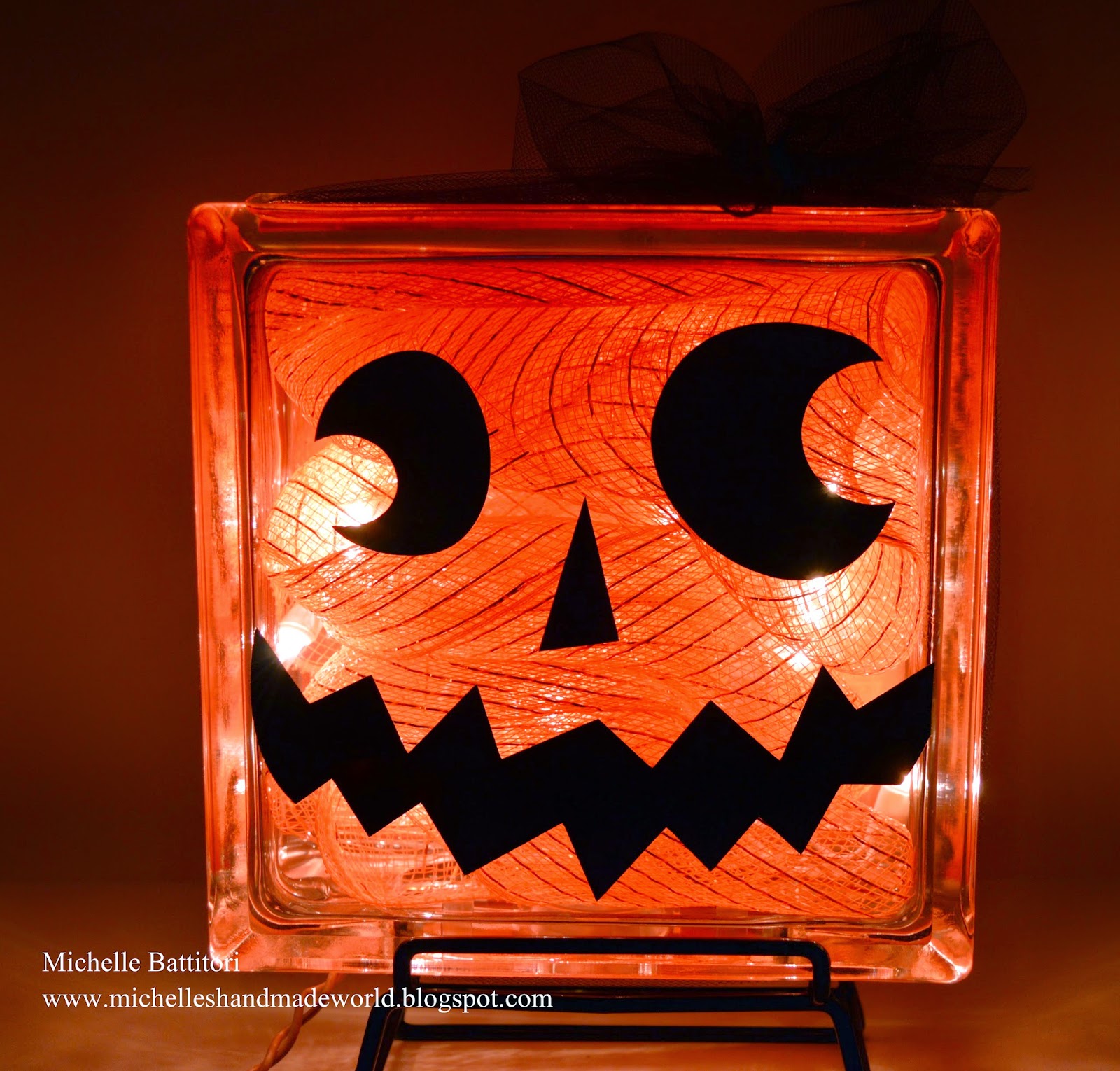 Michelle's Handmade World: Two-Sided Vinyl Glass Block - Halloween