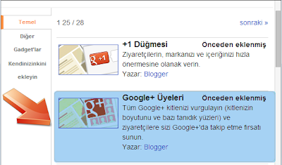  Google+ Followers Gadget görüntümüz