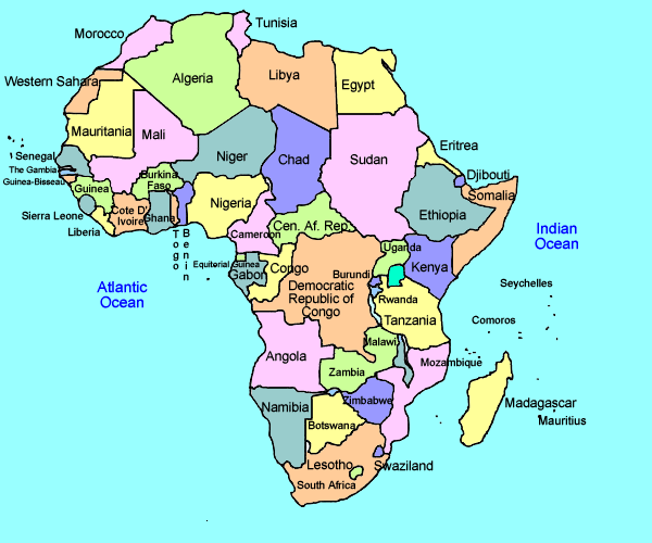 map of african continents
