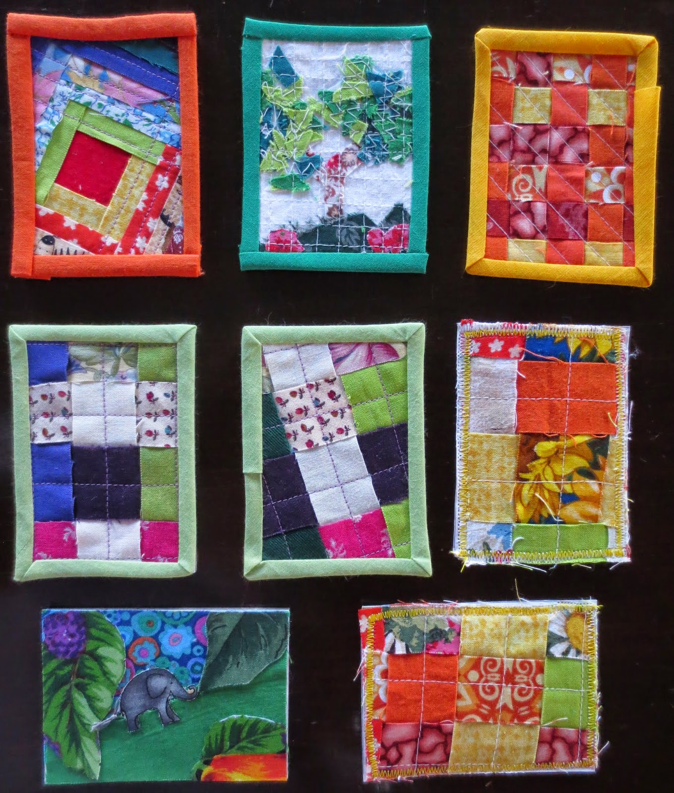 Rainbow Connection Quilters Artist Trading Cards by Fabric Artists