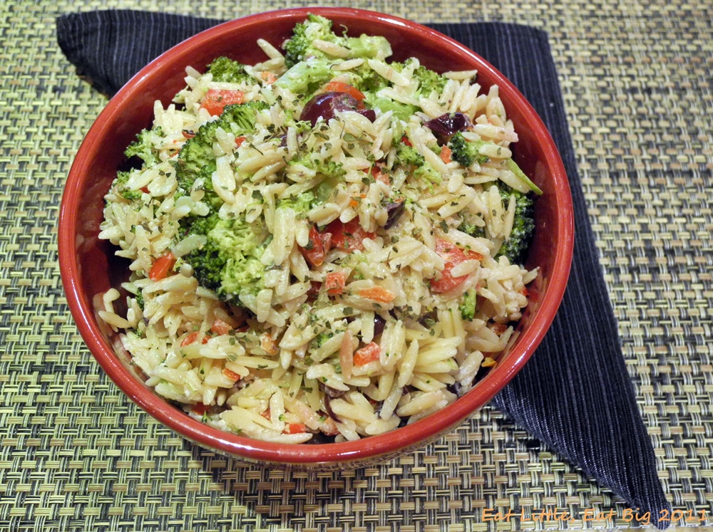 Recipe for Orzo with Broccoli, Red Pepper, and Olives Eat Little, Eat Big