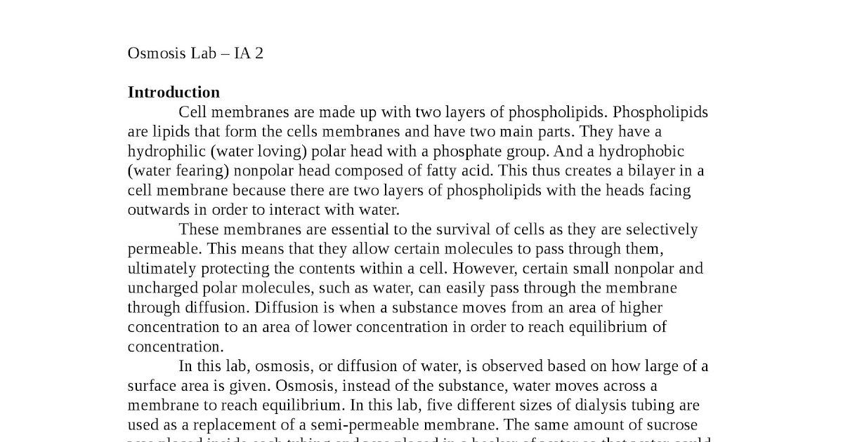 Alex Chiang's IB Biology Blog Osmosis Lab (IA 2)
