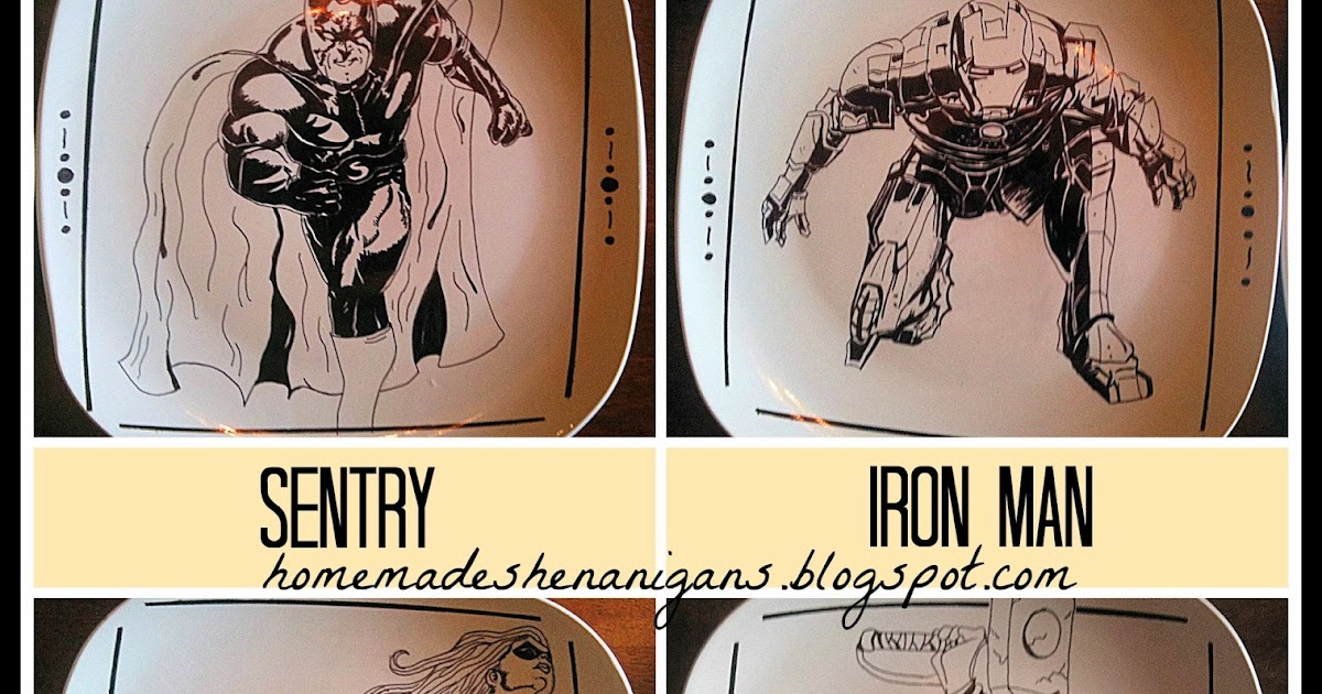 Homemade Shenanigans Superhero Plates