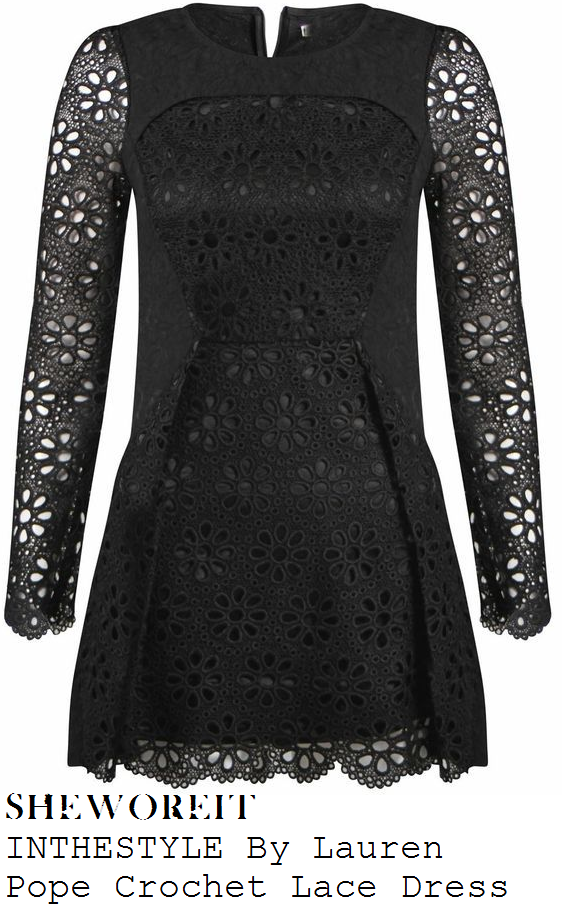 lauren-pope-black-floral-crochet-lace-long-sleeve-a-line-mini-dress-inthestyle