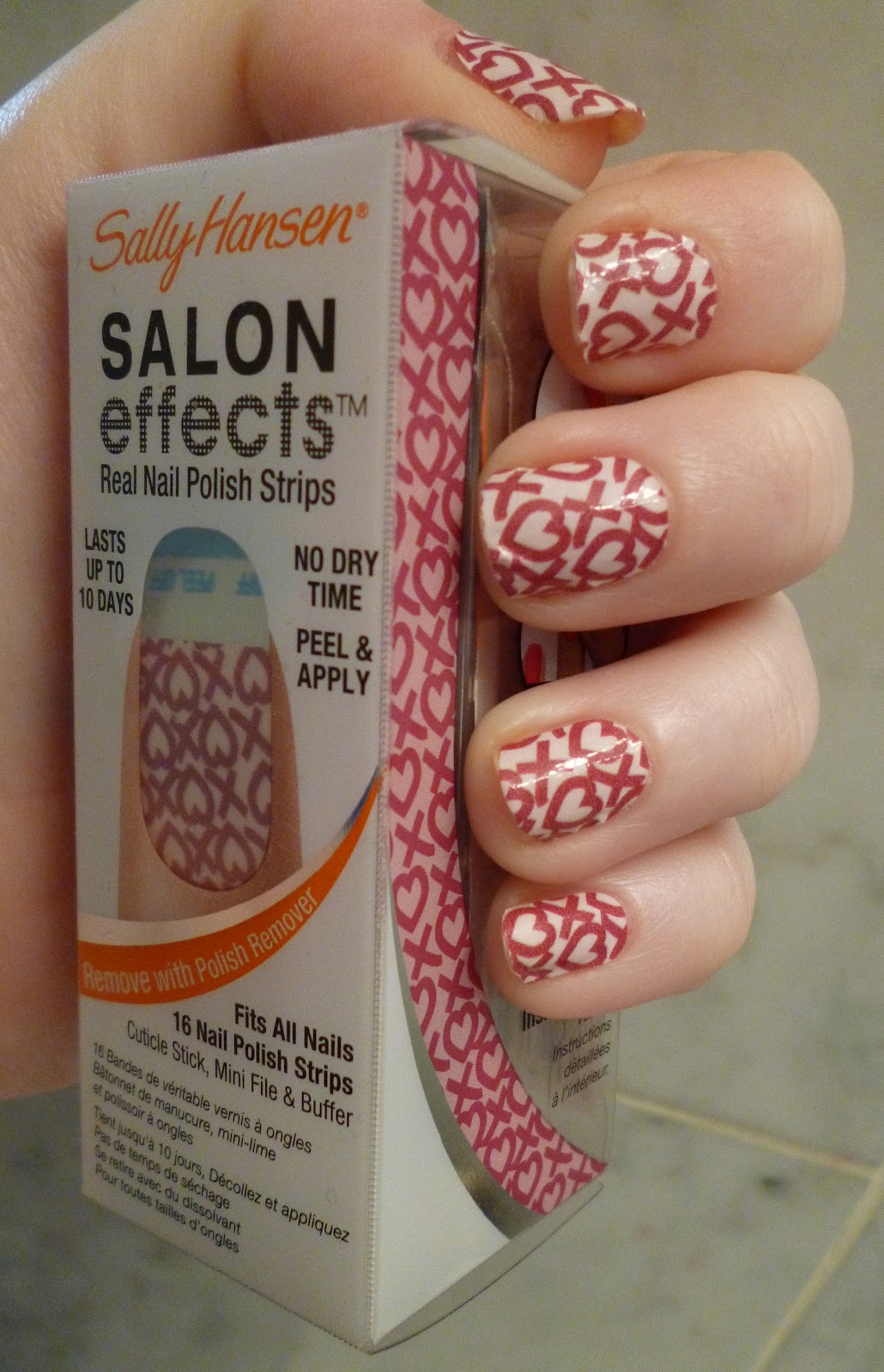 Sally Hansen's Salon Effects nail stickers in Cross My Heart